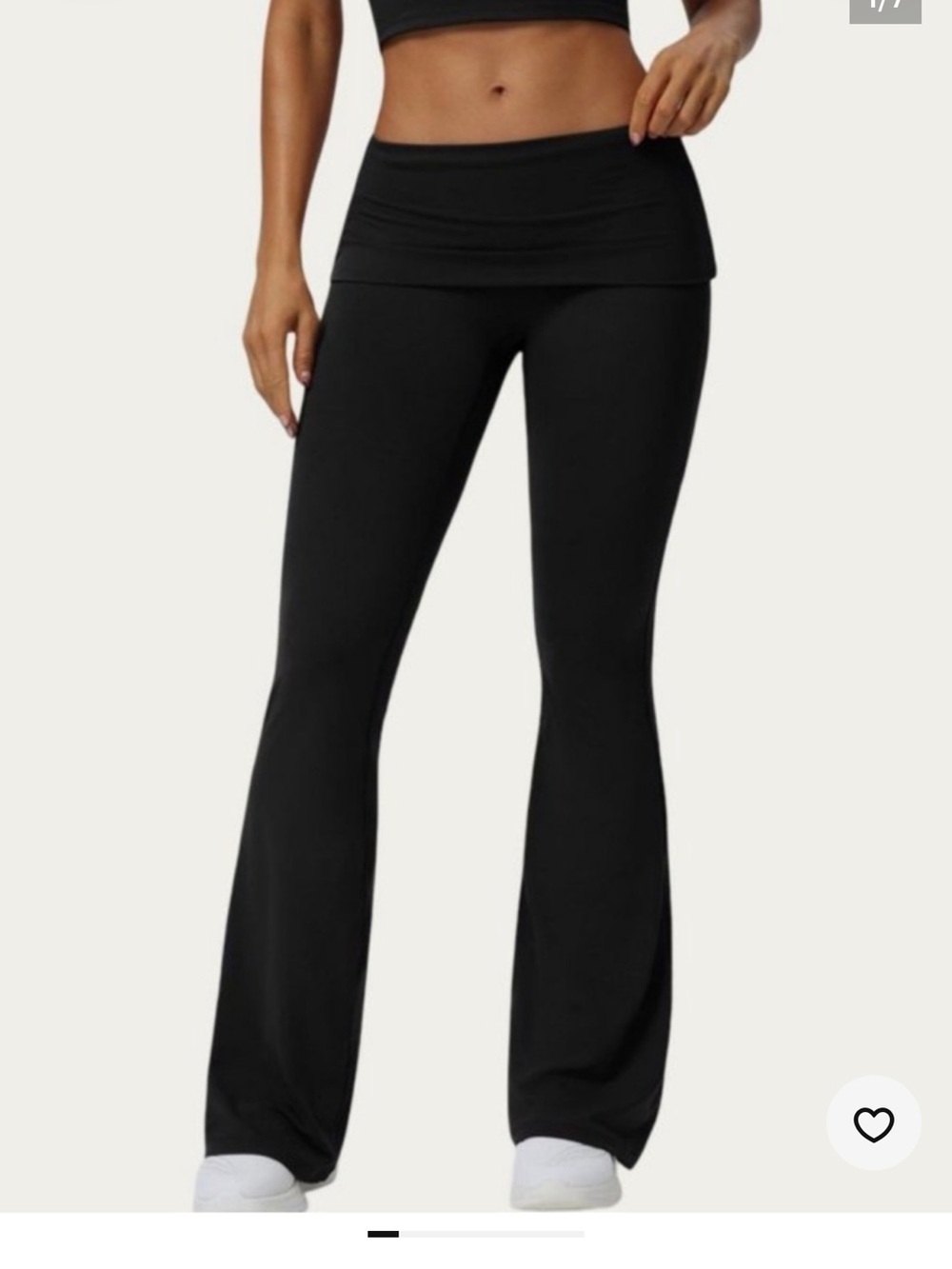 JoyLab Black Foldover-Waist Flare Leggings